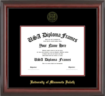 University of Minnesota Duluth Diploma Frame – Cherry Glossy – Black/Maroon Mat